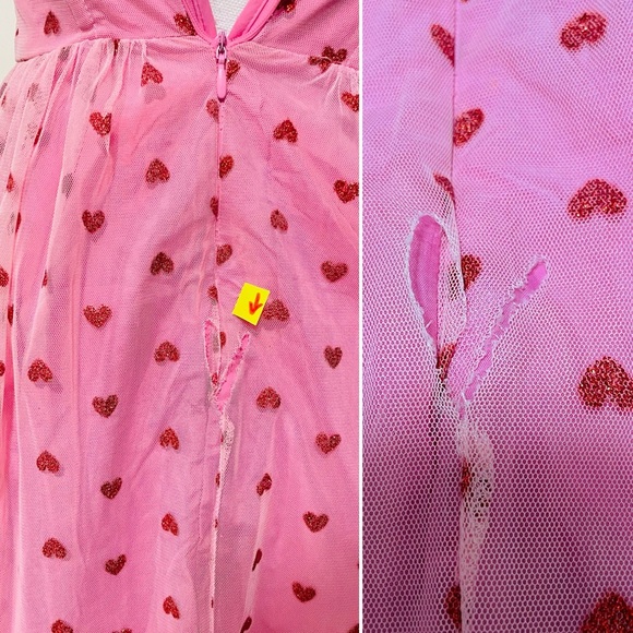 Betsey Johnson Classically Pink Heart Dress Size 4 Valentine's Red Glitter NEW - Picture 16 of 16